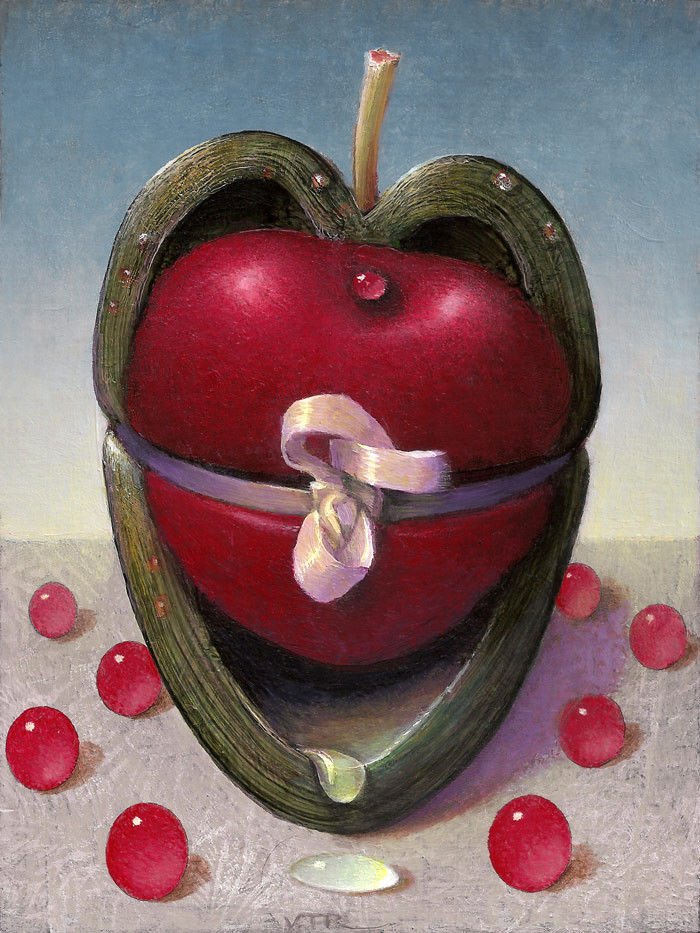 Contemporary art: Peter van Poppel, Kitchen fruit, 2015, 15 x 11cm, oil on panel